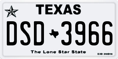 TX license plate DSD3966