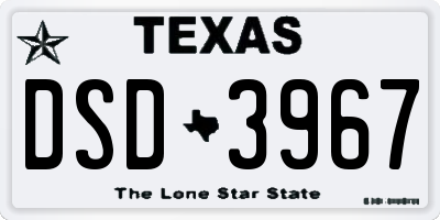 TX license plate DSD3967