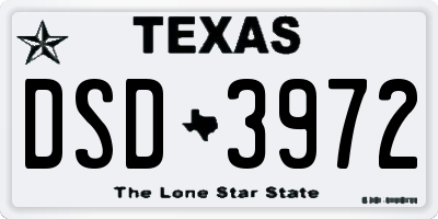 TX license plate DSD3972