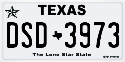 TX license plate DSD3973