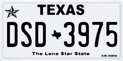 TX license plate DSD3975