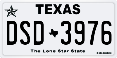 TX license plate DSD3976
