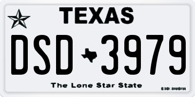 TX license plate DSD3979