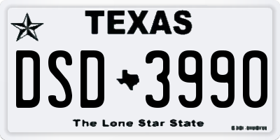 TX license plate DSD3990