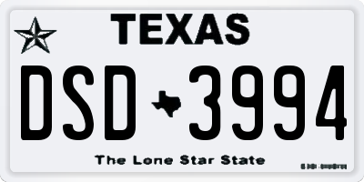TX license plate DSD3994