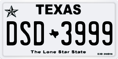 TX license plate DSD3999