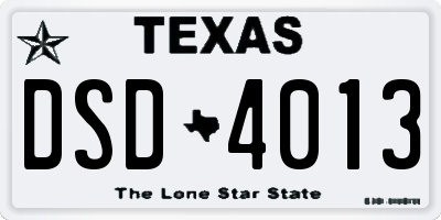 TX license plate DSD4013