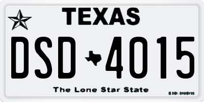 TX license plate DSD4015