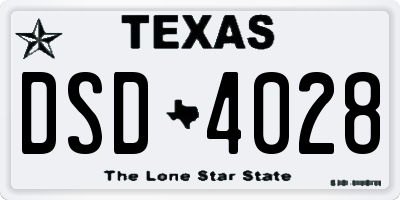 TX license plate DSD4028