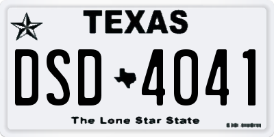TX license plate DSD4041