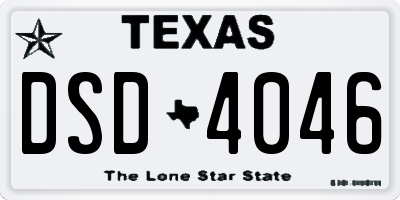 TX license plate DSD4046