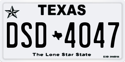 TX license plate DSD4047