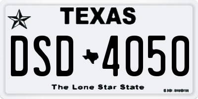 TX license plate DSD4050