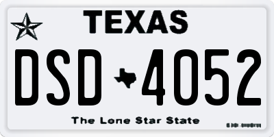 TX license plate DSD4052