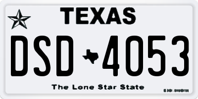 TX license plate DSD4053