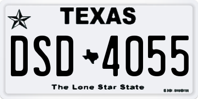 TX license plate DSD4055
