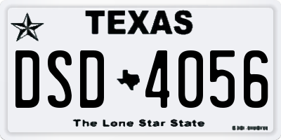 TX license plate DSD4056