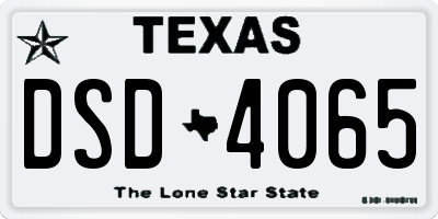 TX license plate DSD4065