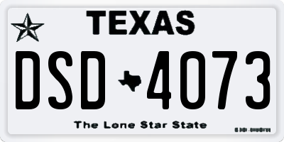 TX license plate DSD4073