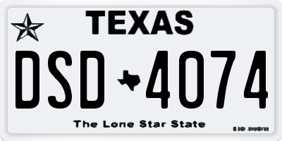 TX license plate DSD4074