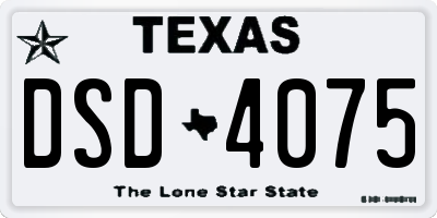 TX license plate DSD4075