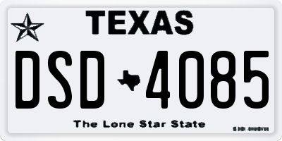 TX license plate DSD4085