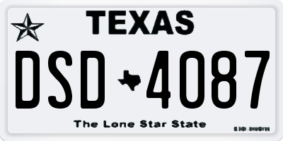 TX license plate DSD4087