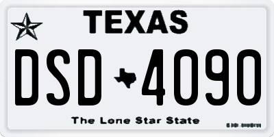 TX license plate DSD4090