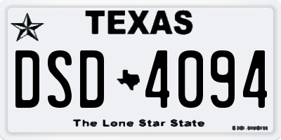 TX license plate DSD4094