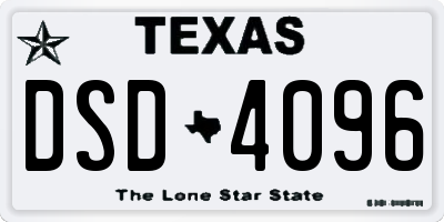 TX license plate DSD4096