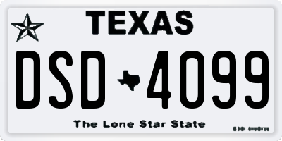 TX license plate DSD4099
