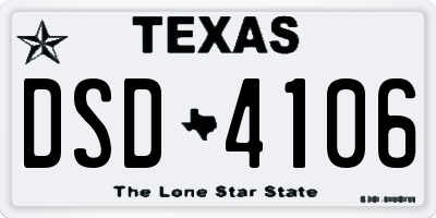 TX license plate DSD4106
