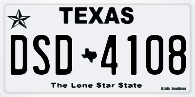 TX license plate DSD4108