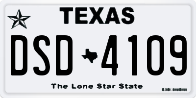 TX license plate DSD4109