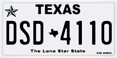 TX license plate DSD4110