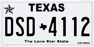 TX license plate DSD4112