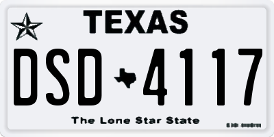TX license plate DSD4117
