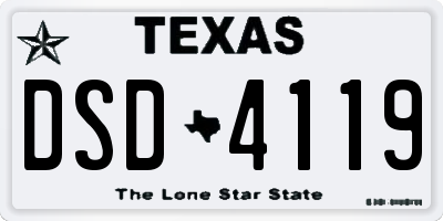 TX license plate DSD4119