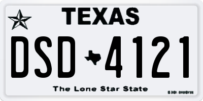 TX license plate DSD4121
