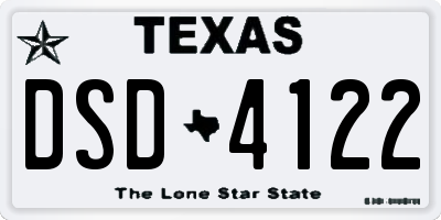 TX license plate DSD4122