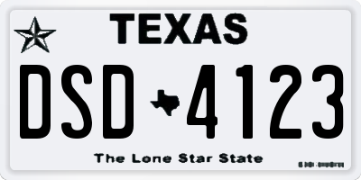 TX license plate DSD4123
