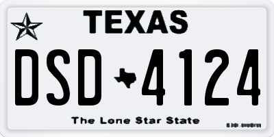 TX license plate DSD4124