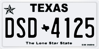 TX license plate DSD4125