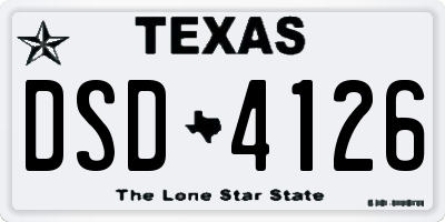 TX license plate DSD4126
