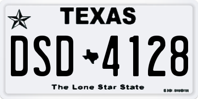 TX license plate DSD4128