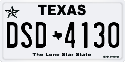 TX license plate DSD4130