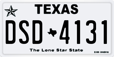TX license plate DSD4131