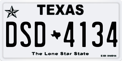 TX license plate DSD4134