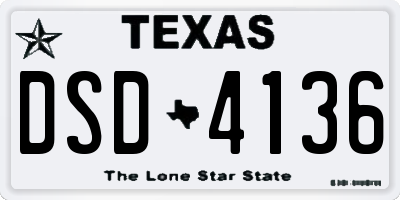 TX license plate DSD4136