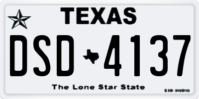 TX license plate DSD4137